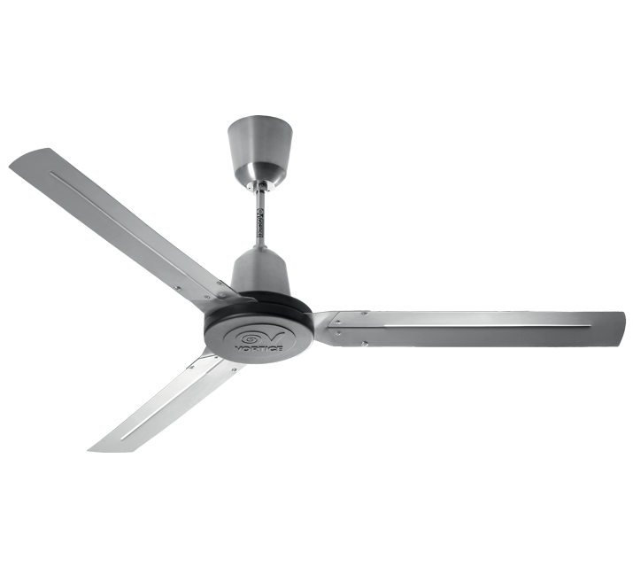 Ventilatore A Soffitto In Acciaio Inox Con Luci LED Dimmerabili - Telecomando, 3 Velocità, 48W, Per Interni/Esterni